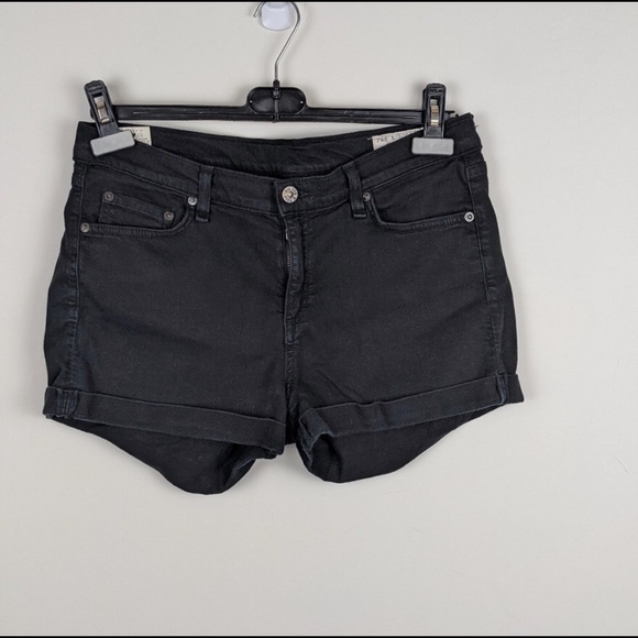 Rag & bone black stretchy denim shorts - Picture 1 of 8